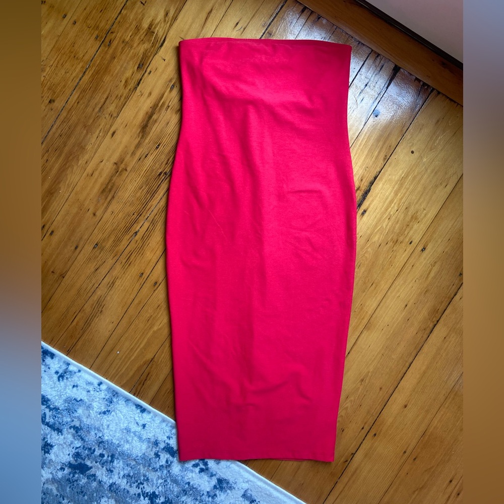 Beyond Yoga Spacedye Strapless Red Dress